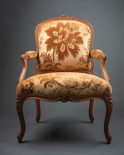 Paire de fauteuils Louis XV en hêtre estampillé Gourdin - Sièges Style Louis XV
