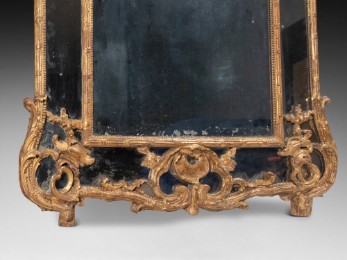 XVIIIe siècle - Miroir à parecloses d'époque Régence