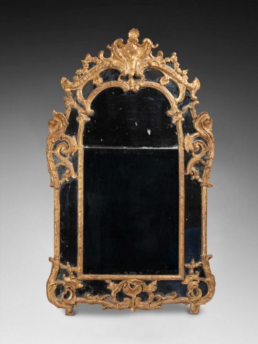 Antiquités - Miroir à parecloses d'époque Régence