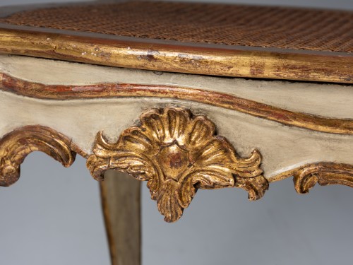 Seating  - Stool in lacquered and gilded wood Italy 18th century