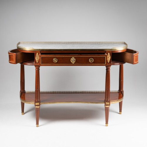 Console desserte en acajou d'époque Louis XVI - Mobilier Style Louis XVI