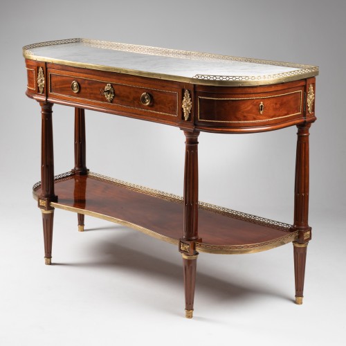 Antiquités - Console desserte en acajou d'époque Louis XVI