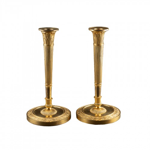 Pair of Empire ormolu candlesticks