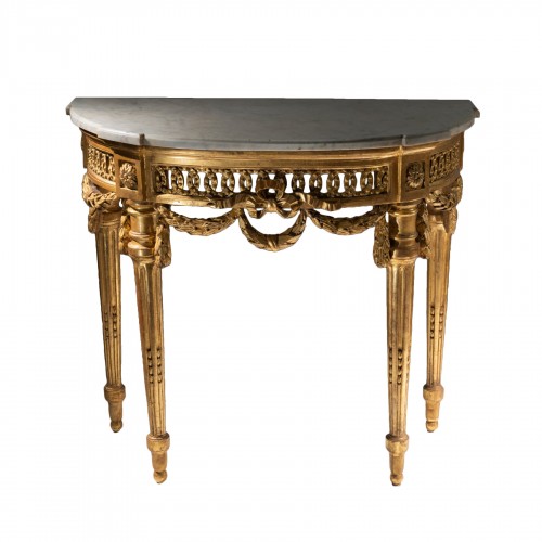 Louis XVI console in gilded wood