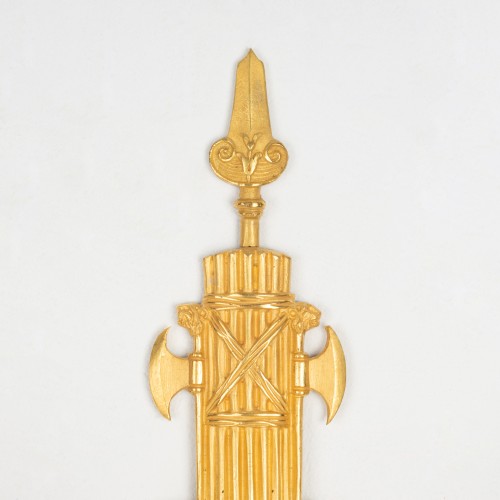 Paire d'appliques en bronze doré Epoque Empire - Luminaires Style Empire