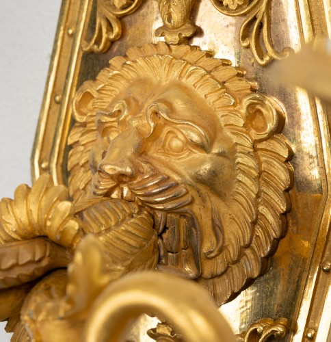 Paire d'appliques en bronze doré Epoque Empire - Christophe Havas