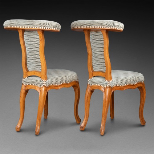 Seating  - Pair of Louis XV ponteuse chairs stamped Louis Charles Carpentier