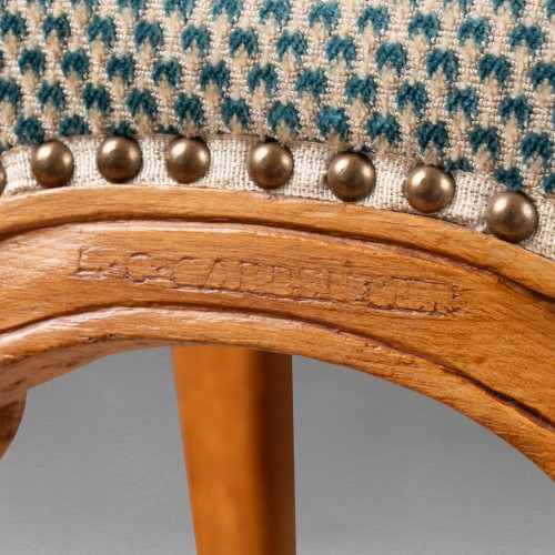 Antiquités - Paire de chaises ponteuse Louis XV estampillée Louis Charles Carpentier