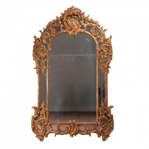 Miroir à parecloses en bois doré Epoque Régence