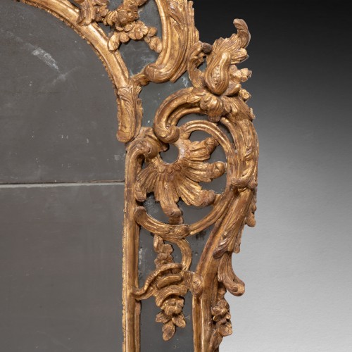 Miroirs, Trumeaux  - Miroir à parecloses en bois doré Epoque Régence
