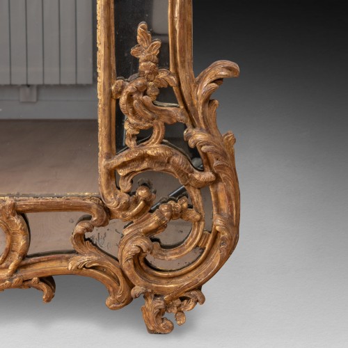 Miroir à parecloses en bois doré Epoque Régence - Christophe Havas