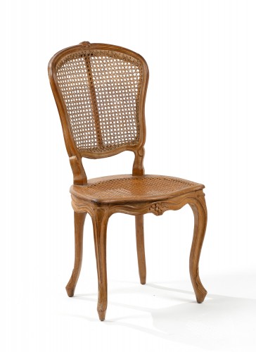 Sièges Chaise - Suite de huit chaises cannées Louis XV