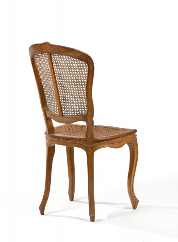 XVIIIe siècle - Suite de huit chaises cannées Louis XV