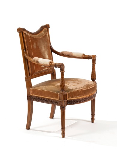 Fauteuil à coiffer en acajou époque Louis XVI - Sièges Style Louis XVI