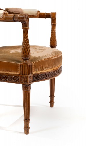 Fauteuil à coiffer en acajou époque Louis XVI - Louis XVI