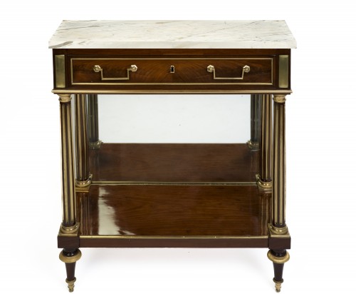 Louis XVI mahogany console with mirror back 
