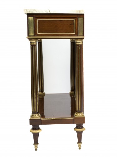 Louis XVI mahogany console with mirror back  - Furniture Style Louis XVI