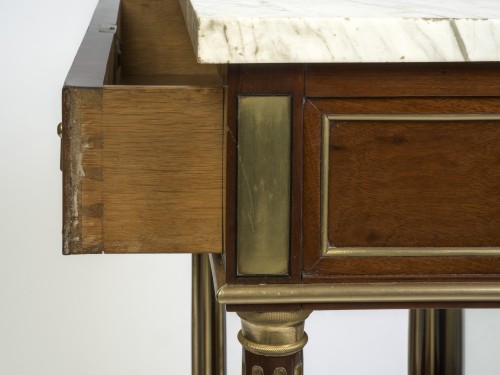 Louis XVI mahogany console with mirror back  - 