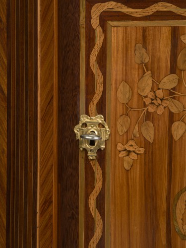 Pair of Louis XVI veneered corner cabinets - Louis XVI