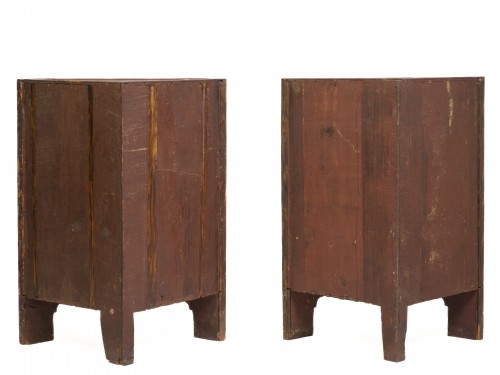 Antiquités - Pair of Louis XVI veneered corner cabinets