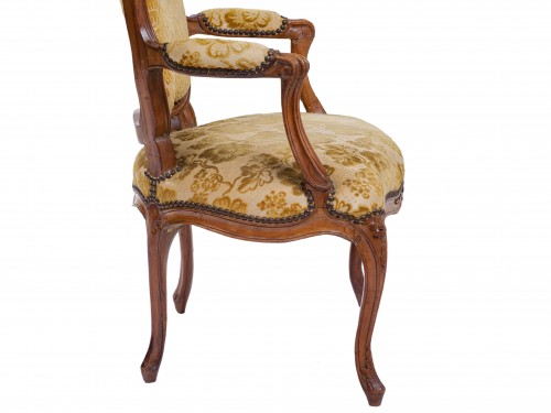 Louis XV - Paire de fauteuils estampillée Falconet époque Louis XV