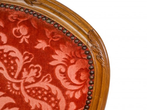 Paire de bergères en noyer Epoque Louis XV - Louis XV