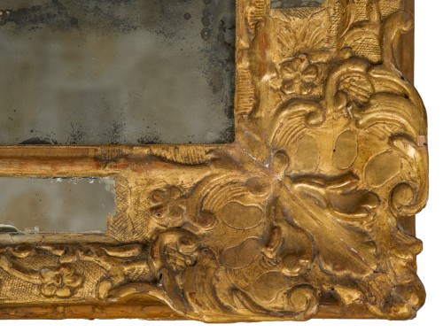 XVIIIe siècle - Miroir à parecloses  Epoque Régence