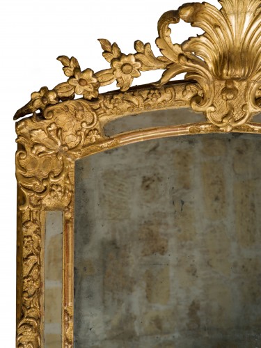 Antiquités - Miroir à parecloses  Epoque Régence