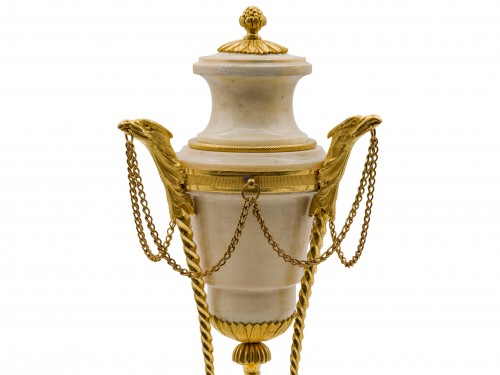 Paire de cassolettes formant bougeoirs Epoque Louis XVI - Louis XVI