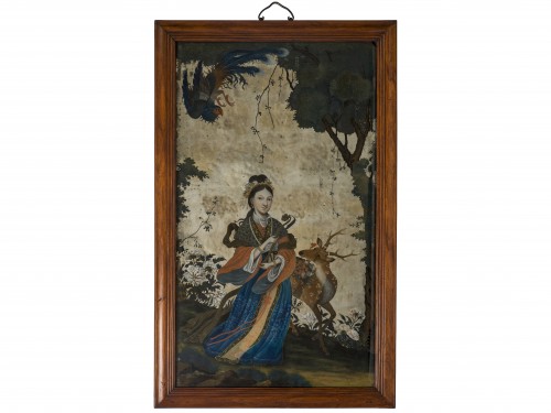 Fixé sous verre, Chine fin du XVIIIe siècle