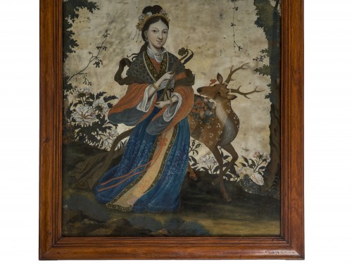 18th century - Reverse-painted on glass, China, late 18th century