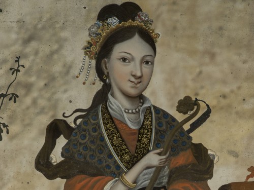 Reverse-painted on glass, China, late 18th century - 