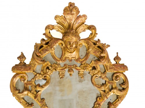 Paire de miroirs en bois doré et bras de lumière  Epoque Régence - Christophe Havas