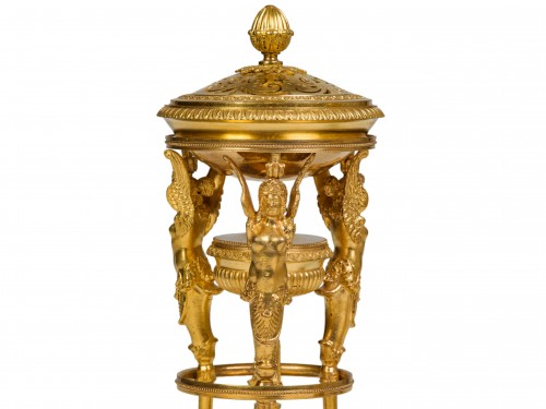 Antiquités - Paire de brûle-parfums en bronze doré Epoque Empire