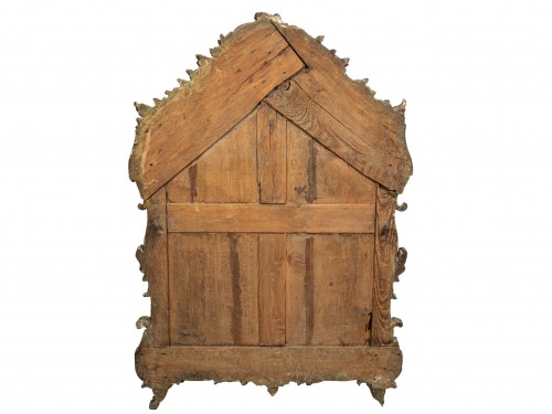 Antiquités - Miroir en bois doré d'époque Louis XV