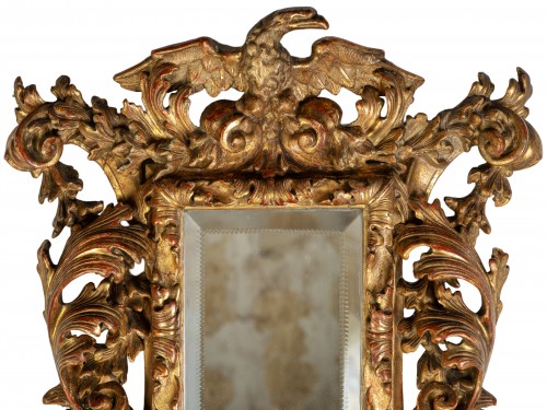 Miroir Italien en bois doré du XVIIe siècle - Miroirs, Trumeaux Style Louis XIV