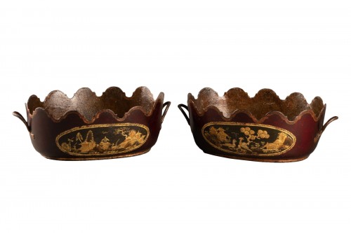 Pair of metal glass cooler from the Louis XV period