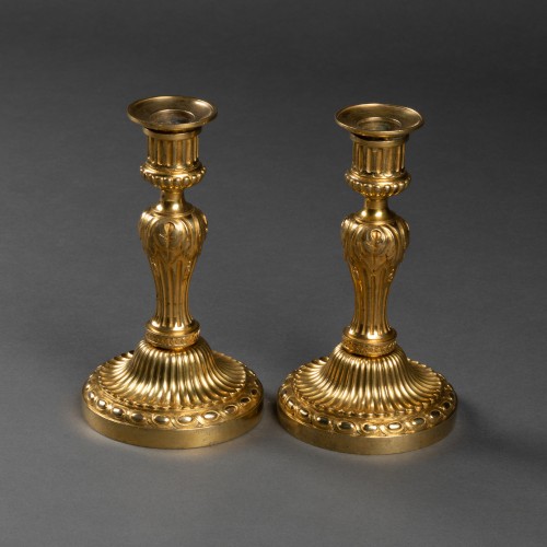 Paire de" flambeaux de poing" Epoque Louis XVI - Luminaires Style Louis XVI