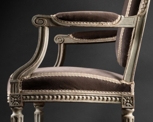 Louis XVI - Paire de fauteuils à la Reine époque Louis XVI