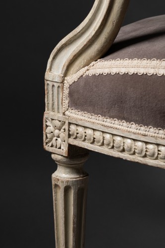Antiquités - Paire de fauteuils à la Reine époque Louis XVI