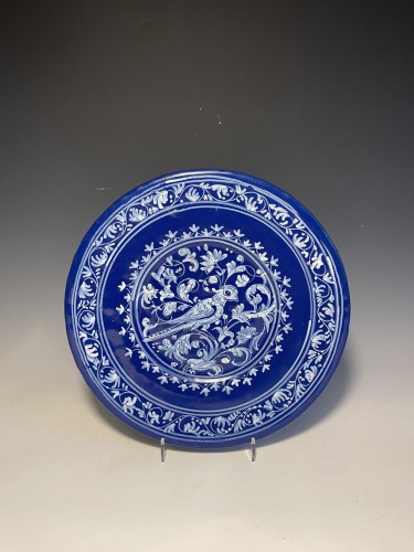 Nevers faience plate with a so-called &#039;bleu persan ground, 17th century