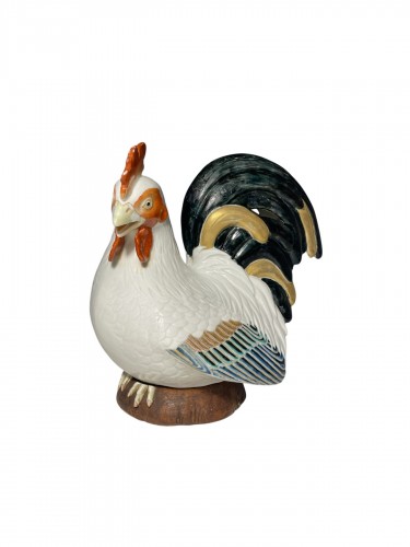 Rare brule-parfum en forme de coq, porcelaine du Japon vers 1700-20