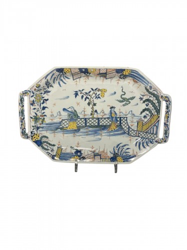Rouen faience tray, 18th century