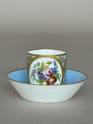 Porcelain & Faience  - A Sèvres Soft-Paste Porcelain Beaker and Saucer