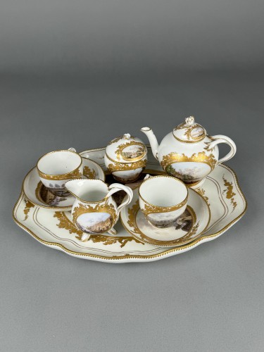 Service à thé et à café en porcelaine de Meissen à vues topographiques, vers 1780 - Céramiques, Porcelaines Style 