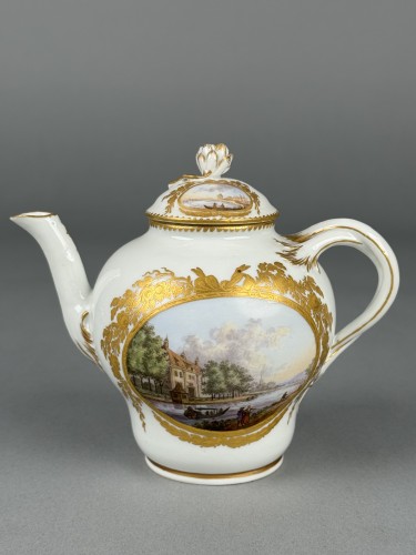 Céramiques, Porcelaines  - Service à thé et à café en porcelaine de Meissen à vues topographiques, vers 1780