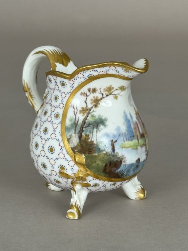 Porcelain & Faience  - Sèvres, Soft-paste porcelain milk jug with landscape