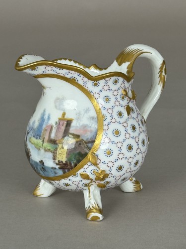 Sèvres, Soft-paste porcelain milk jug with landscape - 