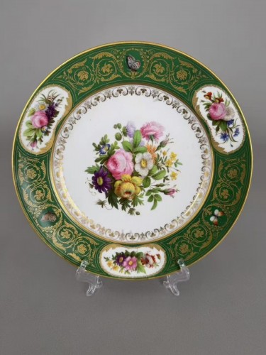  - Sèvres Green-Ground Plate with Floral and Butterfly Decoration
