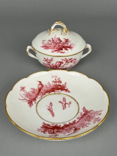 Sèvres soft-paste porcelain écuelle decorated by Jean-Louis Morin - 
